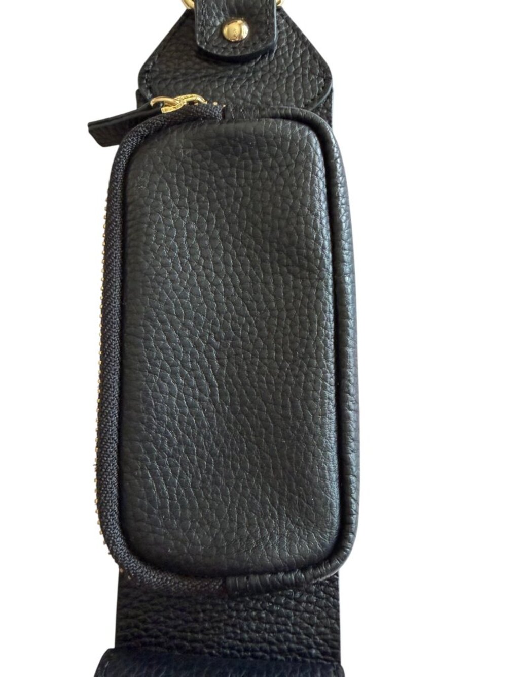 Bandolier Billie Utility Strap Black Leather Gold Adjustable Phone Crossbody - Picture 5 of 8